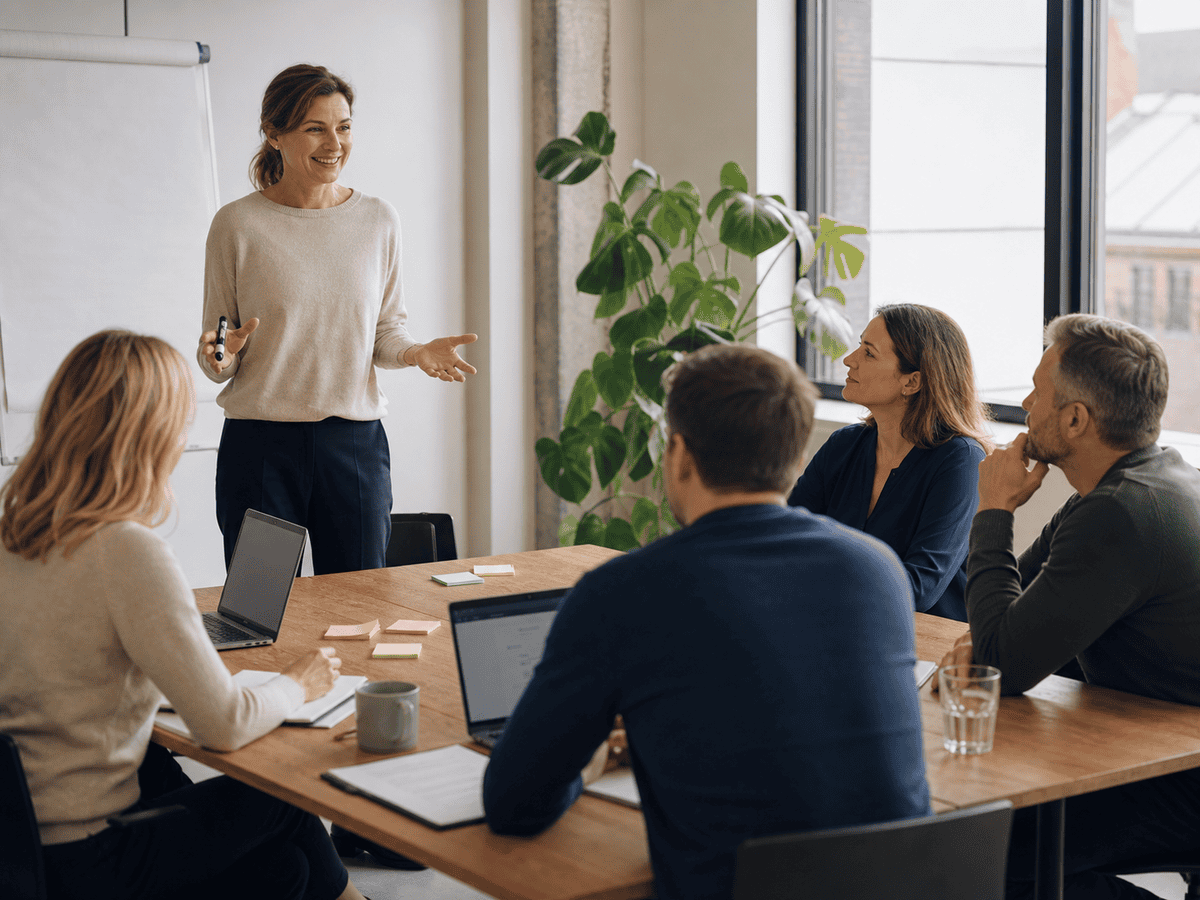 Virksomhedsteam arbejder med ansvarlig brug af Copilot og AI policy.