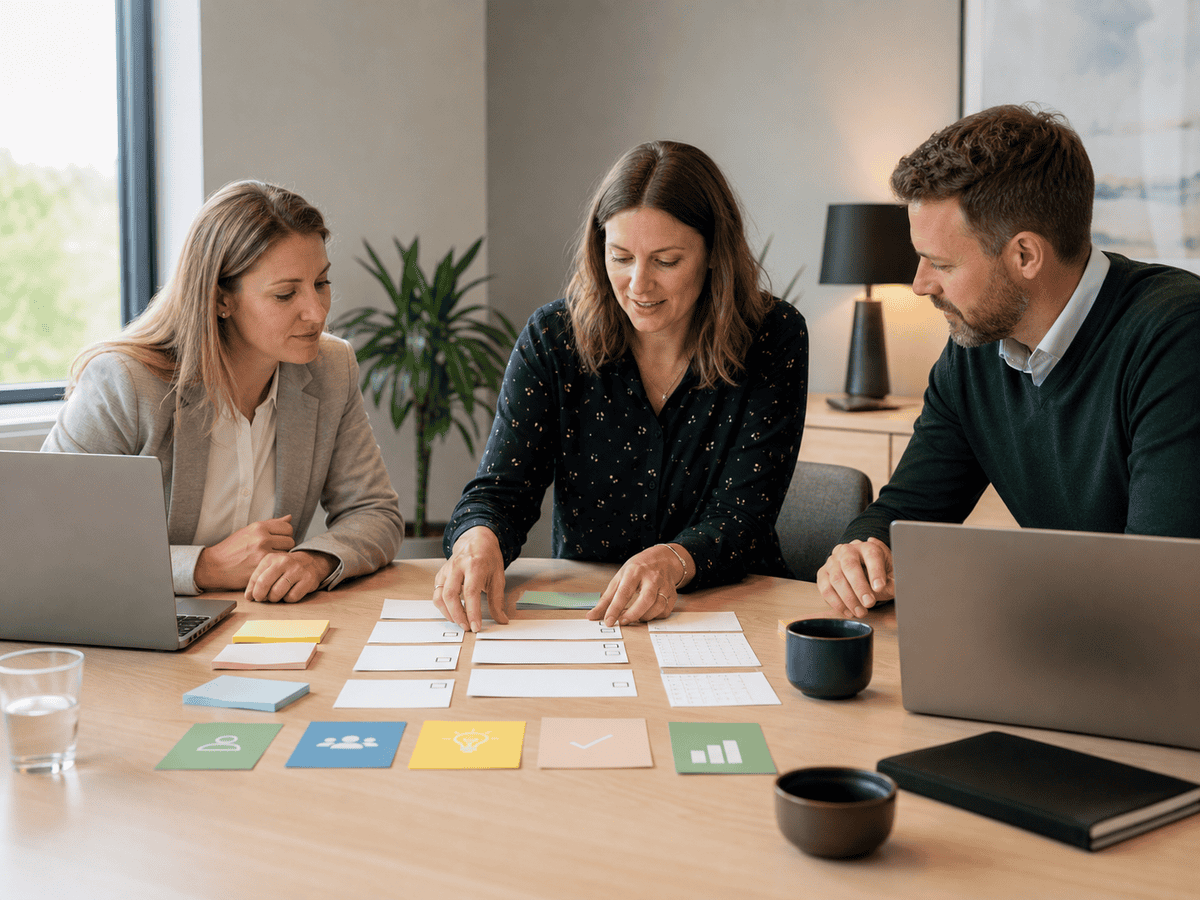 Team gennemgår en tjekliste for valg af Microsoft Copilot kursusformat.